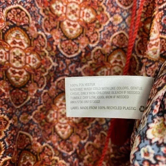 Xhilaration Surplice Wrap Paisley Boho Blouse - Picture 5 of 6